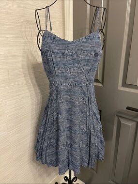 Old Navy Blue and White Striped Spaghetti Strap Mini Dress